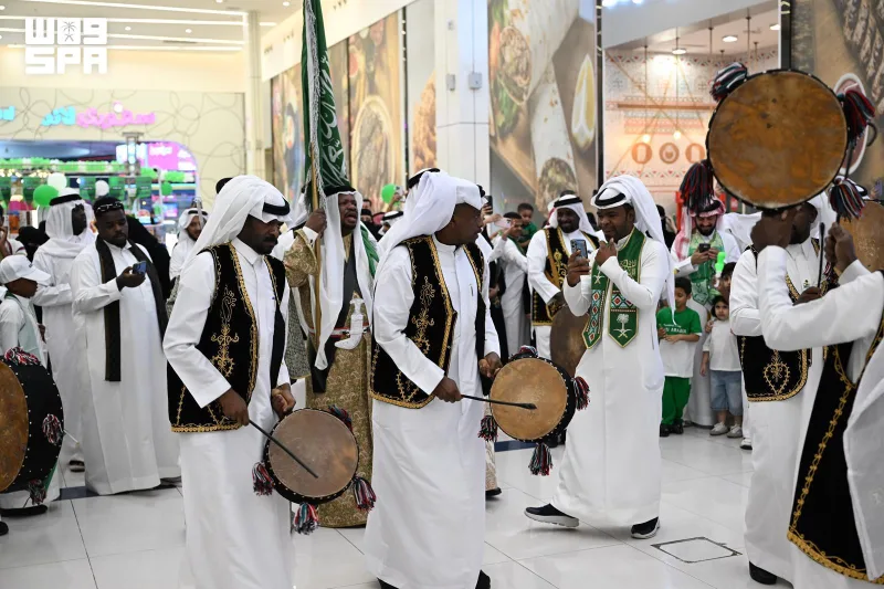 نجران ومحافظاتها تتوشح بالأخضر احتفاءً باليوم الوطني السعودي
